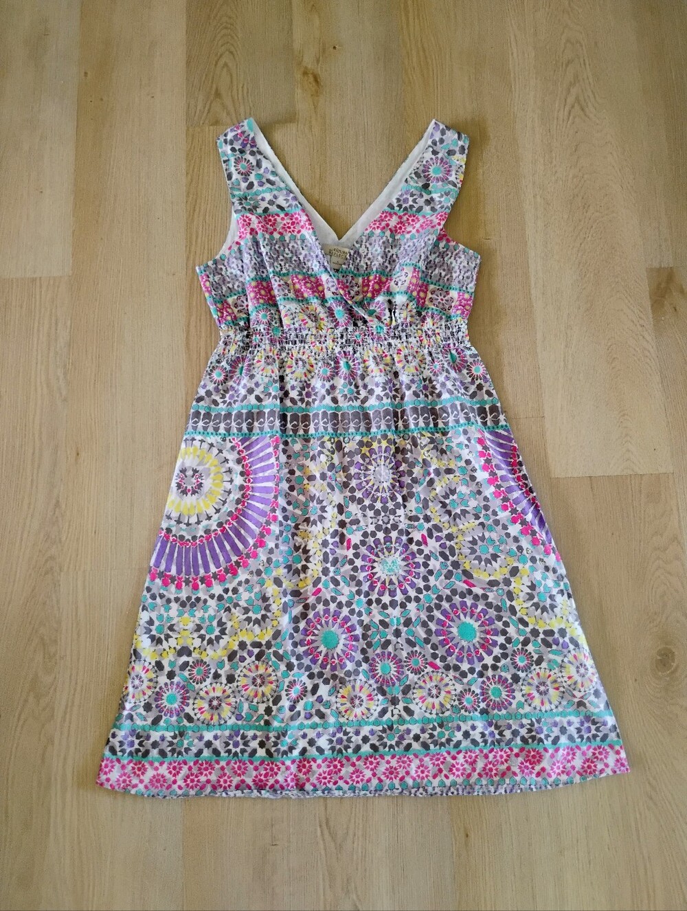 Floral Mosaic Print Summer Dress - Multicolor NWT